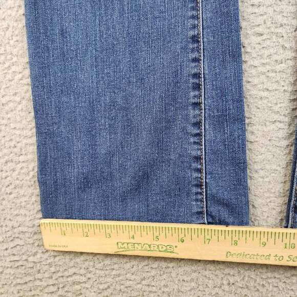 Levi's Classic Bootcut Womens Jeans Size 14 Blue Dark Wash Mid Rise Good Stretch - Picture 8 of 11